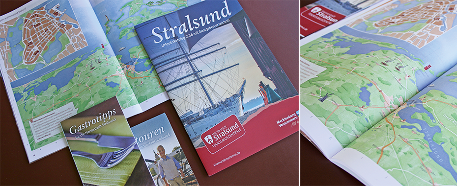 Hansestadt Stralsund Kartenillustration
